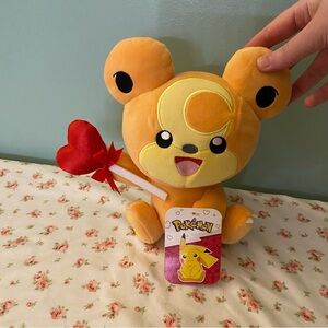 NWT Pokemon Teddyursa Valentines Day Heart Lollipop Kawaii Cute Plush Toy